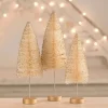 Outlet The Jolly Christmas Shop Bethany Lowe Set Of 3 Opal Gold Glow Bottle Brush Trees Christmas Decoration LC1616