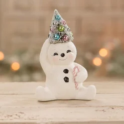 Hot The Jolly Christmas Shop Bethany Lowe Set Of 2 Pastel Snowmen Christmas Figures