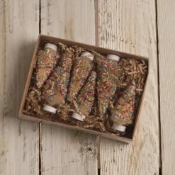 Online The Jolly Christmas Shop Bethany Lowe Set Of 6 Sprinkles Bottle Brush Trees LC1583
