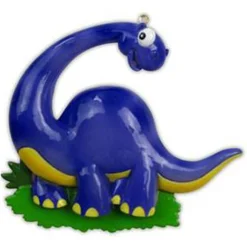 The Jolly Christmas Shop Blue Long Neck Dinosaur Personalized Christmas Ornament OR816-B