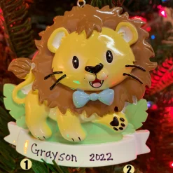 Outlet The Jolly Christmas Shop Boy Lion Cub Personalized Christmas Ornament OR2362-M
