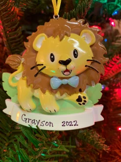 Outlet The Jolly Christmas Shop Boy Lion Cub Personalized Christmas Ornament OR2362-M