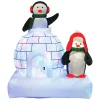New The Jolly Christmas Shop Brite Star 5' LED Lighted Penguin Family On Igloo Inflatable Outdoor Decoration 49-029-00