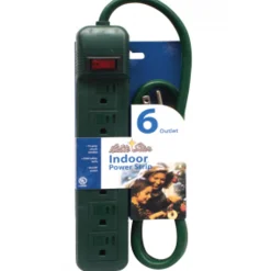 Discount The Jolly Christmas Shop Brite Star 6 Outlet Green Wire Power Strip 43-450-00