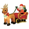Clearance The Jolly Christmas Shop Brite Star 6' Santa In Sleigh With Reindeer Outdoor Christmas Inflatable Yard Decoration 49-030-00