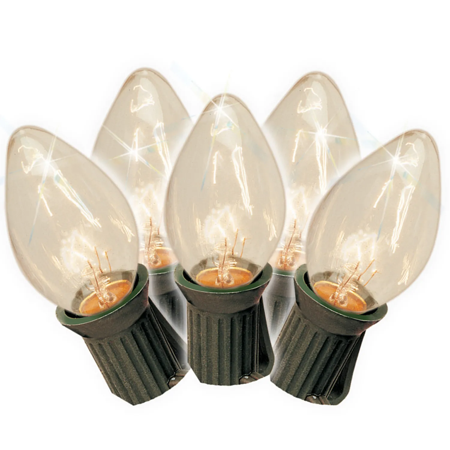 Clearance The Jolly Christmas Shop Brite Star 25 Vintage Inspired Clear Ceramic C7 Christmas Lights 37-835-00