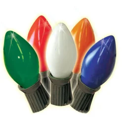 The Jolly Christmas Shop Brite Star 25 Vintage Inspired Multi Color Ceramic C9 Christmas Lights 37-860-00