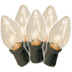 The Jolly Christmas Shop Brite Star 25 Vintage Inspired Clear Ceramic C9 Christmas Lights 37-865-00