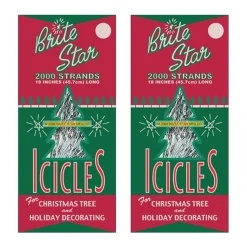 The Jolly Christmas Shop Brite Star Set Of 2 18" 2000 Strand Silver Icicle Christmas Tree Tinsel