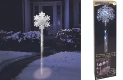 Hot The Jolly Christmas Shop Brite Star Set Of 3 LED Snowfall Light Show Pathway Markers Outdoor Christmas Decoration 48-509-00