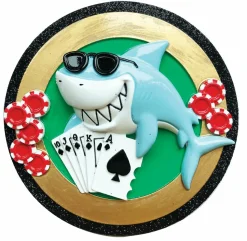 New The Jolly Christmas Shop Card Shark Personalized Christmas Ornament OR1695