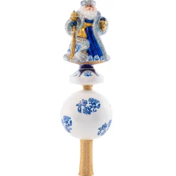 Outlet The Jolly Christmas Shop Christopher Radko Chinoiserie Elegance Santa Finial Christmas Tree Topper 1021534
