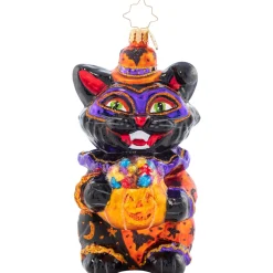 Best The Jolly Christmas Shop Christopher Radko Dapper Black Cat Halloween Glass Ornament 1021605