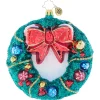 Sale The Jolly Christmas Shop Christopher Radko Enchanted Evergreen Wreath Glass Christmas Ornament 1021960