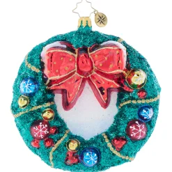 Sale The Jolly Christmas Shop Christopher Radko Enchanted Evergreen Wreath Glass Christmas Ornament 1021960