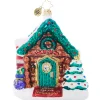 The Jolly Christmas Shop Christopher Radko Hidden Woods Hideaway Log Cabin Glass Christmas Ornament 1022049