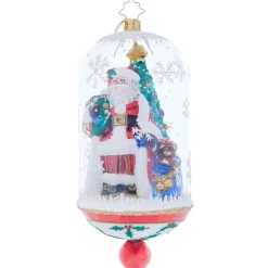 Outlet The Jolly Christmas Shop Christopher Radko Holly Holiday Dome Santa Glass Ornament 1021793