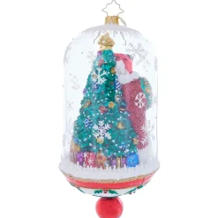 Outlet The Jolly Christmas Shop Christopher Radko Holly Holiday Dome Santa Glass Ornament 1021793