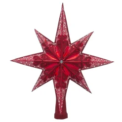 New The Jolly Christmas Shop Christopher Radko Ruby Stellar Glass Christmas Tree Topper 1018609