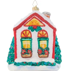 Hot The Jolly Christmas Shop Christopher Radko Santa's Holiday Home Glass Christmas Ornament 1021674
