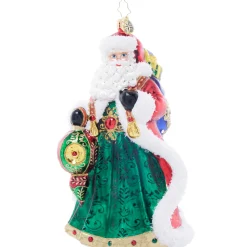 Online The Jolly Christmas Shop Christopher Radko Santa's Sparkling Keepsake Glass Christmas Ornament 1022012