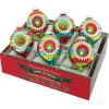 New The Jolly Christmas Shop Christopher Radko Shiny Brite Festive Fete 3.25" Decorated Reflector Tulip Christmas Ornaments 4027885