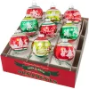 Best The Jolly Christmas Shop Christopher Radko Shiny Brite Holiday Splendor 2.5" Signature Flocked Round Christmas Ornaments 4027987