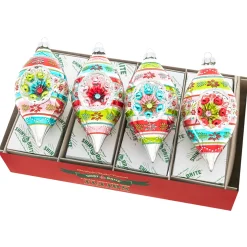 Hot The Jolly Christmas Shop Christopher Radko Shiny Brite Festive Fete 4 Count 7" Reflector Tulips 4028041