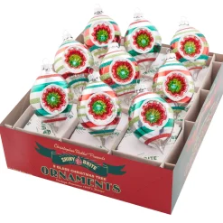 Hot The Jolly Christmas Shop Christopher Radko Shiny Brite Holiday Splendor 2.5" Vintage Inspired Tulip Reflector Christmas Ornaments 4028094