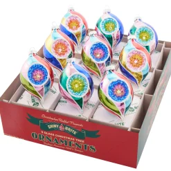 Hot The Jolly Christmas Shop Christopher Radko Shiny Brite Confetti 2.5" Reflector Tulip Christmas Ornaments 4028098
