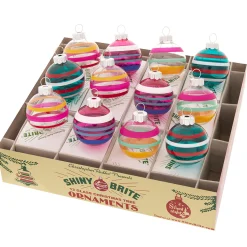 Best The Jolly Christmas Shop Christopher Radko Shiny Brite Vivid Vintage 1.75" Decorated Rounds Christmas Ornaments 4028183
