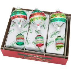 Best The Jolly Christmas Shop Christopher Radko Shiny Brite Holiday Splendor 7" Decorated Shapes Christmas Ornaments 4028221