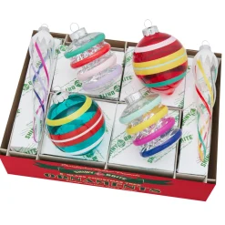 The Jolly Christmas Shop Christopher Radko Shiny Brite Vivid Vintage Mixed Shape Christmas Ornaments 4028255