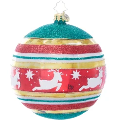 Best The Jolly Christmas Shop Christopher Radko St. Nick's Spherical Cheer Glass Christmas Ornament 1022067