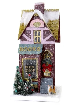 Discount The Jolly Christmas Shop Cody Foster 14.75" Book Shop Vintage Inspired Putz Christmas House HOU-325