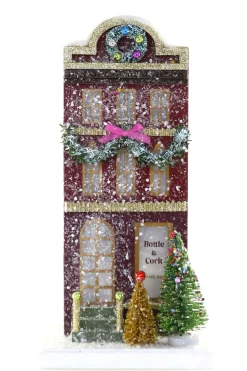 Discount The Jolly Christmas Shop Cody Foster 12.5" Bottle And Cork Wine Bar Vintage Inspired Putz Christmas House HOU-401