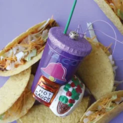 Clearance The Jolly Christmas Shop Cody Foster 5.75" Fast Food Taco Glass Christmas Ornament GO-9101