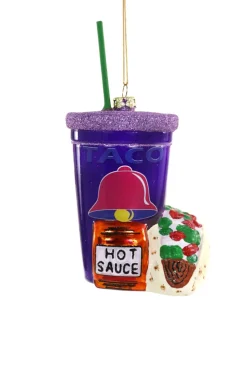 Clearance The Jolly Christmas Shop Cody Foster 5.75" Fast Food Taco Glass Christmas Ornament GO-9101