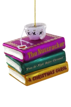New The Jolly Christmas Shop Cody Foster 3.5" Favorite Reads Glass Christmas Ornament GL-0004