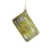 Hot The Jolly Christmas Shop Cody Foster 3.75" Gold Card Glass Christmas Ornament GO-9921