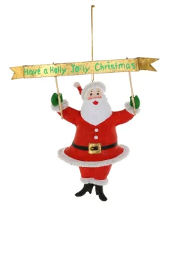 New The Jolly Christmas Shop Cody Foster 6.75" Holly Jolly Christmas Santa Ornament RO-3252