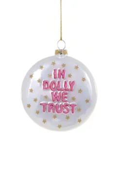 Outlet The Jolly Christmas Shop Cody Foster 5" In Dolly We Trust Glass Christmas Ornament GO-9316