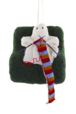 Discount The Jolly Christmas Shop Cody Foster 4.25" Knitting Ghost Halloween Ornament WO-2950