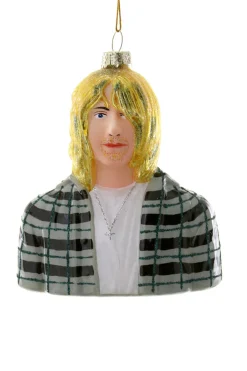 Discount The Jolly Christmas Shop Cody Foster 4.75" Kurt Cobain Nirvana Glass Christmas Ornament GO-8069