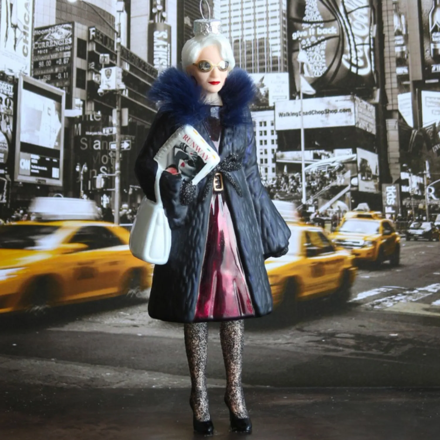 Online The Jolly Christmas Shop Cody Foster 8" Miranda Priestly The Devil Wears Prada Glass Christmas Ornament GO-9448