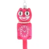 Hot The Jolly Christmas Shop Cody Foster 5" Pink Retro Cat Clock Glass Christmas Ornament GO-6416-P