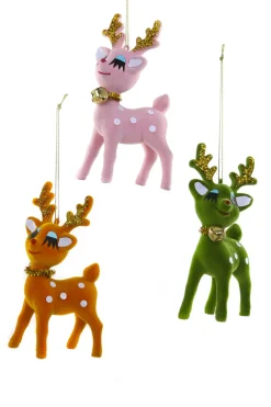 Outlet The Jolly Christmas Shop Cody Foster 5" Set Of 3 Cheerful Deer Vintage Inspired Christmas Ornament RO-3324