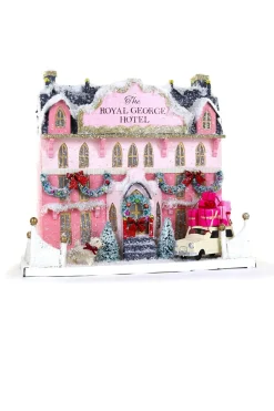 New The Jolly Christmas Shop Cody Foster 14.25" The Royal George Hotel Vintage Inspired Putz Christmas House HOU-390