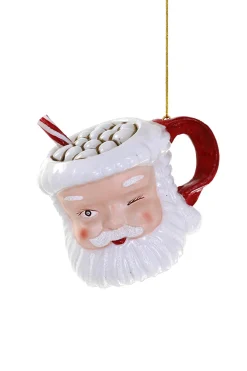 Hot The Jolly Christmas Shop Cody Foster 3.5" Vintage Santa Mug Glass Christmas Ornament GO-9534