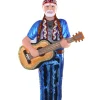 Hot The Jolly Christmas Shop Cody Foster 7" Willie Nelson Glass Christmas Ornament GO-9778